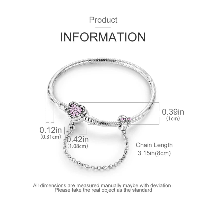 925 Sterling Silver Heart Stars and Moon Basic Chain Bracelet fit Original Charm Beads Women Design Jewelry bracelete