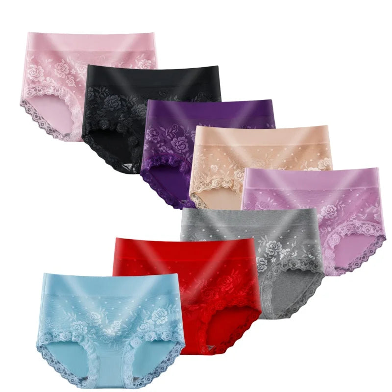 10pcs Cotton Panties for Women Plus Size Underwear High Waist Abdominal Briefs Female Girl Postpartum Recovery Panties Women's undergarments