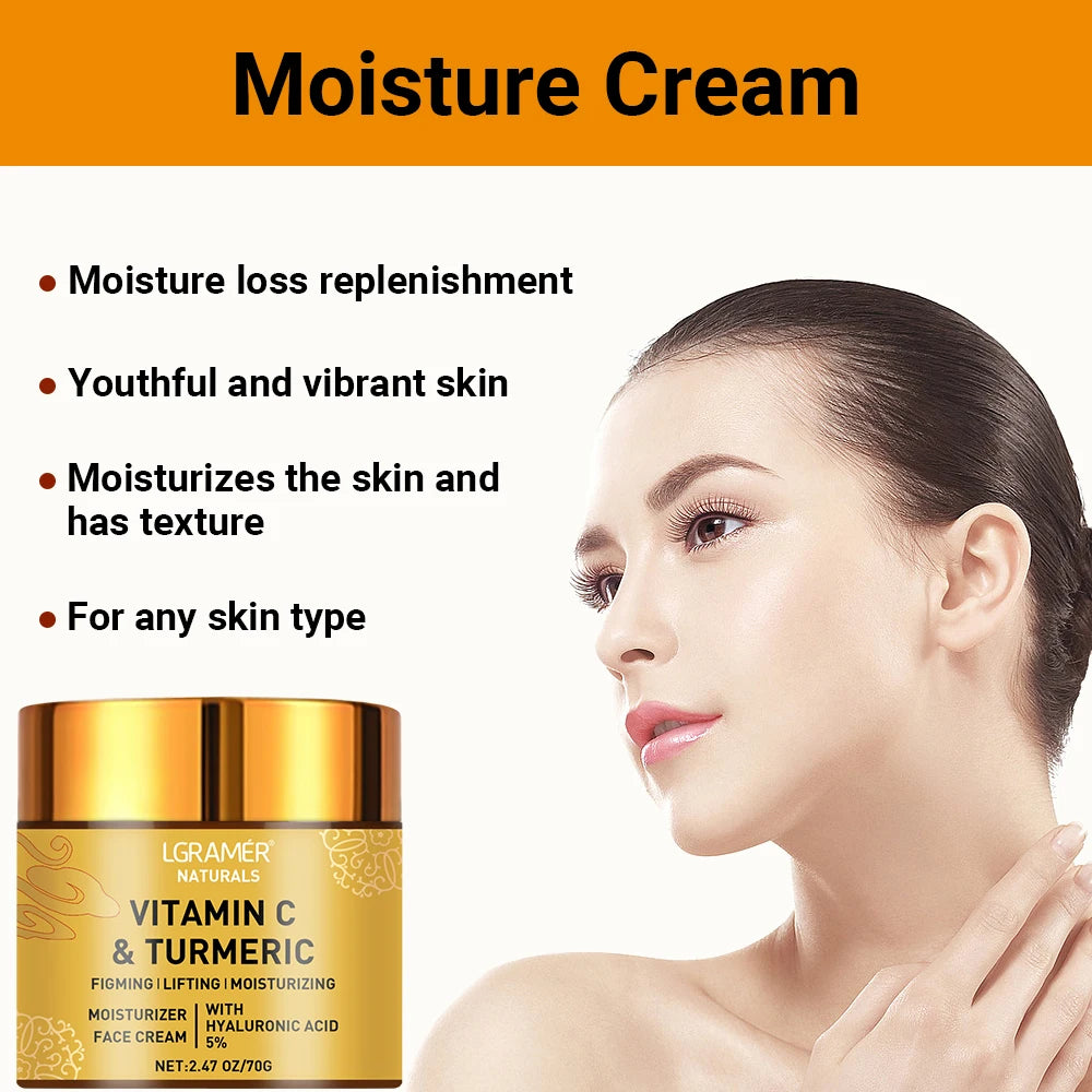 Turmeric Vitamin C Face cream Retinol Moisturizing Firming Hyaluronic Lightening Repairing Smooth Skincare Whitening Creams face care