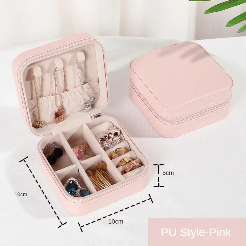 Jewelry Organizer Display Travel Jewelry Case Boxes Portable Jewelry Box Leather Storage Joyeros Organizador De Joyas jewellery box