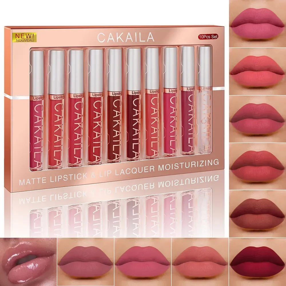 10/6 PCS Lipstick Set Matte Nude Liquid Lip Stain Makeup for women Non stick Cup Lip Gloss Waterproof Long lasting Cosmetics  lips