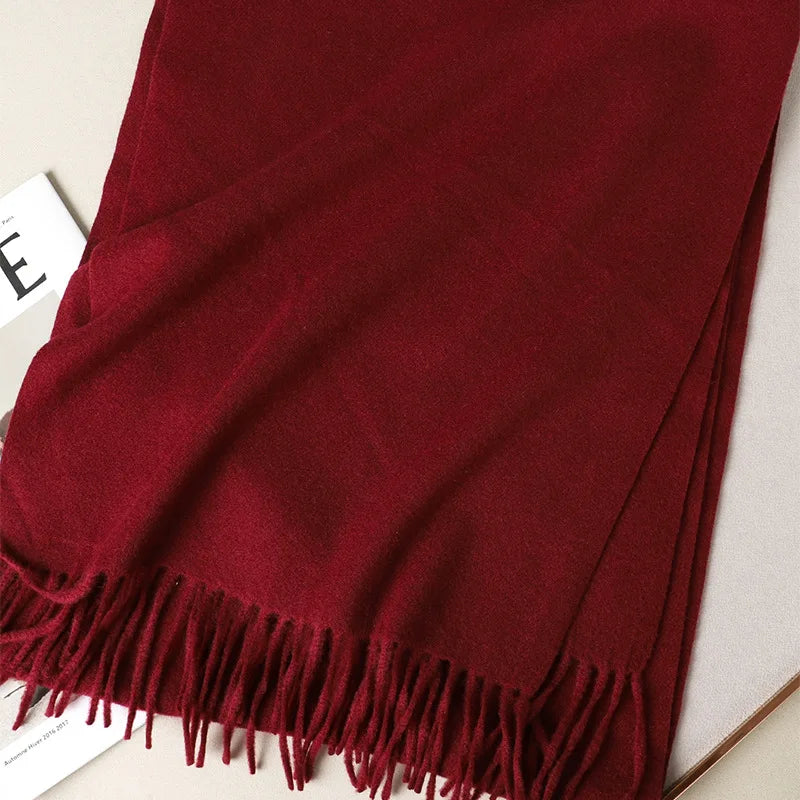 62Color Solid Women Winter Scarf Warm Thicken Cashmere Shawl Outdoor Fashion Luxury Tassels Pashmina Lady Wrap Windproof Scarves scarf and shawl