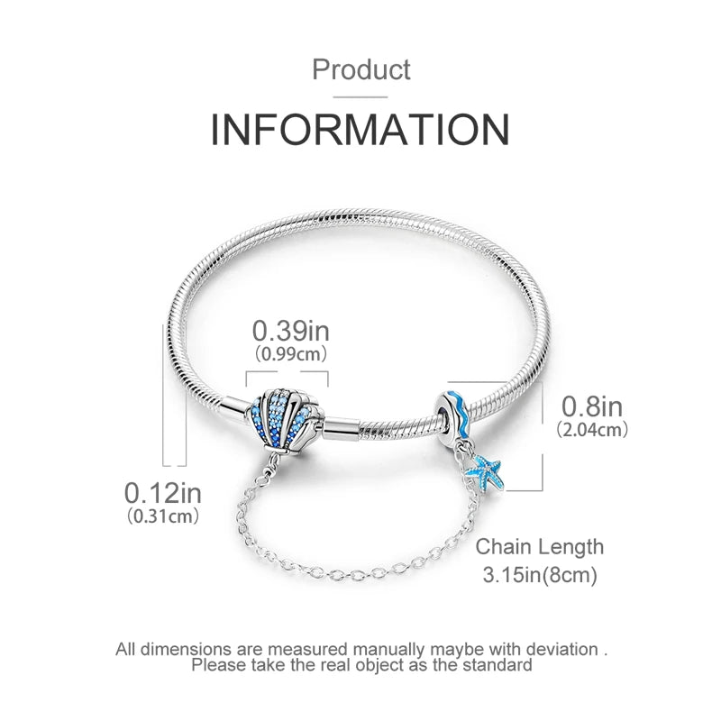 925 Sterling Silver Heart Stars and Moon Basic Chain Bracelet fit Original Charm Beads Women Design Jewelry bracelete