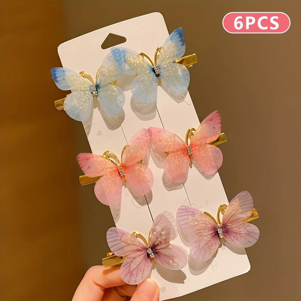 6/12/24/36 pieces of sweet girl butterfly hairpins that do not hurt hair, super nice and cute hairpins   hairclips