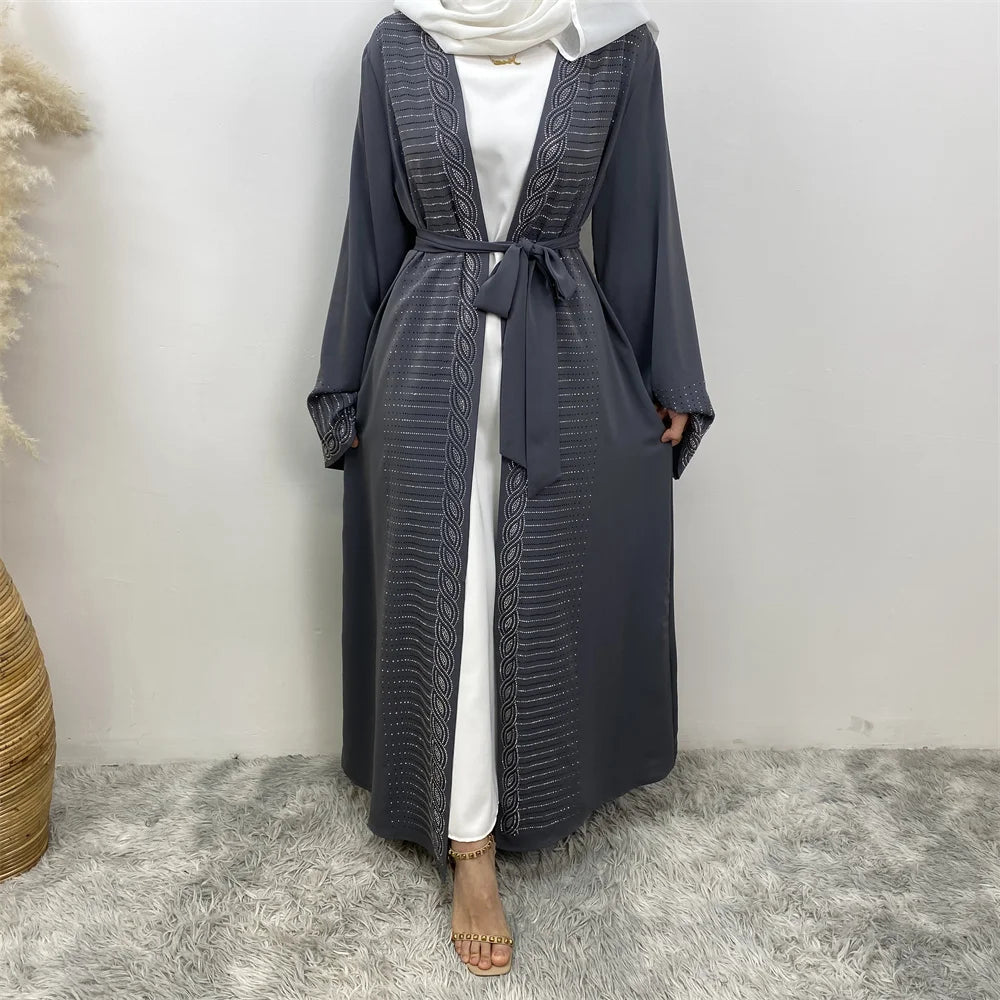 Muslim women fashion popular women's cardigan dress Dubai Africa Turkey Morocco cardigan hot selling women's clothing abaya