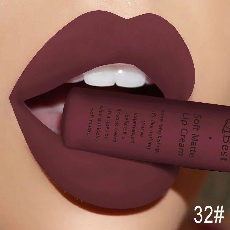 Sexy Velvet Matte Lip Gloss Liquid Lipstick Lipgloss Beauty Red Nude Waterproof Long-lasting Lip Stain Makeup For Women  lips