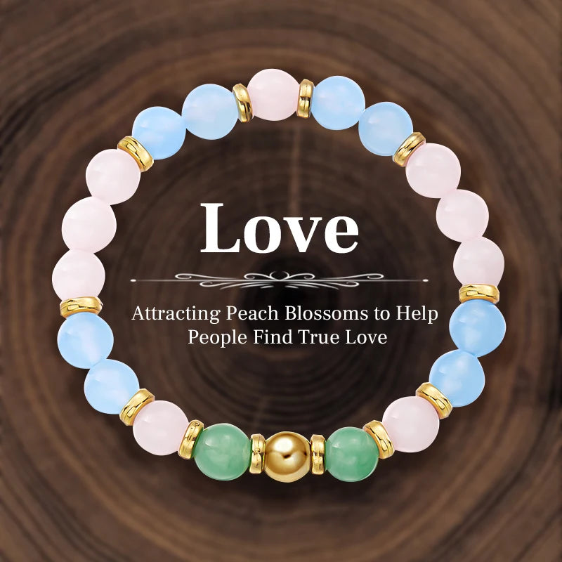 8mm Natural Stone Beaded Bracelet for Women Lucky Attract Love Wealth Good Luck Colorful Bracelet Jewelry Birthday Gift bracelete