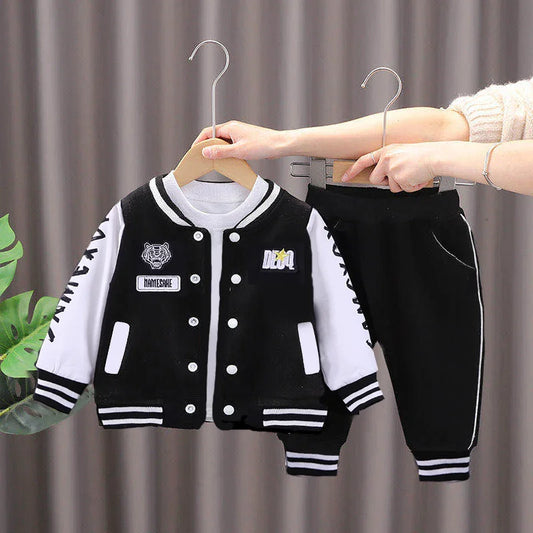 1-5 Year Baby Boy Clothing Set Spring Autumn Cartoon Tiger Baseball Coat Pants 2Pc Children Sport Suit Toddler Kid Casual Outfit boys dress