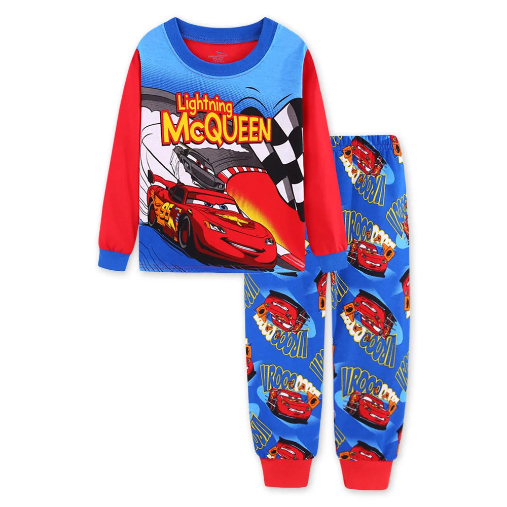 Spring Autumn Children's Clothing Sets Boys 95 Cars McQueen Cartoon Sleepwear Clothes Kids Pajamas Set Baby Girls Cotton Pyjamas sports wear boys