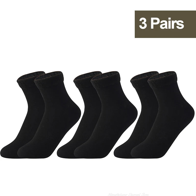 1/2/3/5/10Pairs Thermal Socks Women Winter Warm Thicken Fleece Short Socks Cashmere Wool Socks Snow Velvet Boots Home Floor Wear Socks