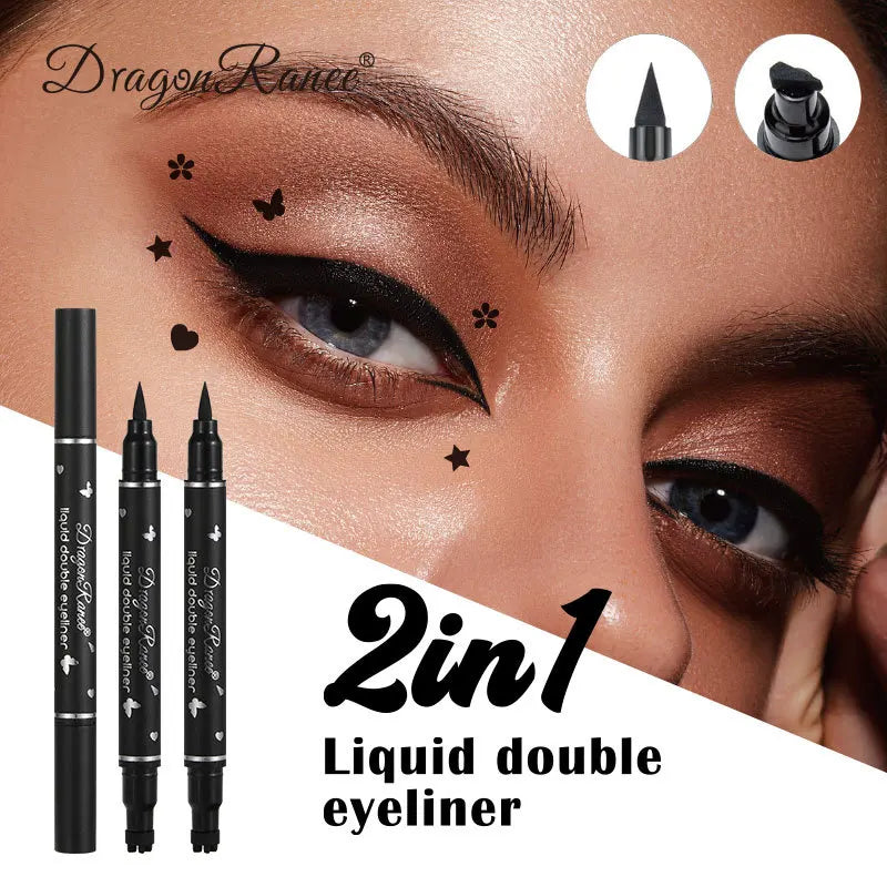 Dragon Ranee Double head Star Seal Eyeliner waterproof non-smudging novice heart plum embellished eye tail eyeliner eyes