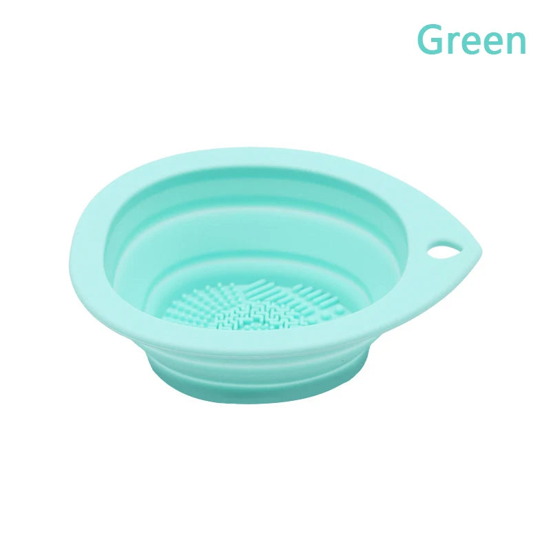 Silicone Makeup Brush Cleaner Folding Powder Puff Cleaning Bowl Eyeshadow Brushes Washing Soft Mat Beauty Tools Scrubber Box makeup accessories