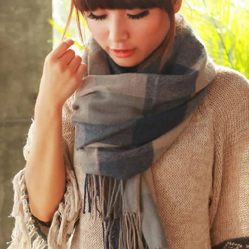 Winter Female Lattice Imitation Cashmere Scarf Autumn And Winter Thick Fashion Warm Wild Scarf Shawl scarf and shawl