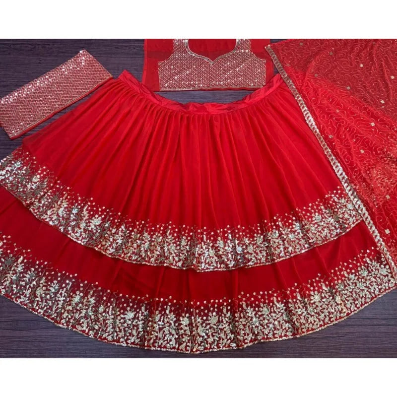 Red Lehenga CholI Bollywood Wedding Party in India Pakistani Wear Readymade party lehnga