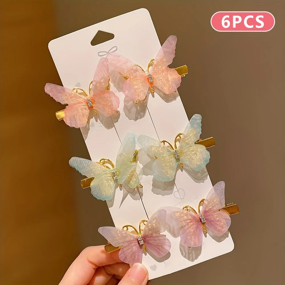 6/12/24/36 pieces of sweet girl butterfly hairpins that do not hurt hair, super nice and cute hairpins   hairclips