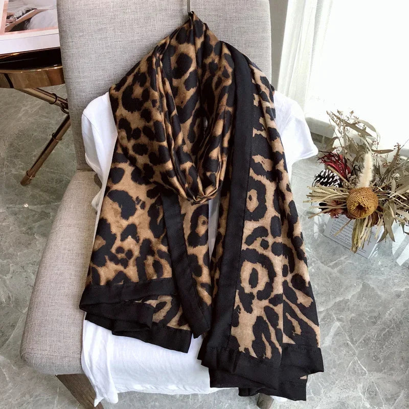 Fashion Design Sexy Leopard Dot Tassel Viscose Shawl Scarf High Quality Neckerchief Autumn Winter Foulards Muslim Hijab Sjaal scarf and shawl