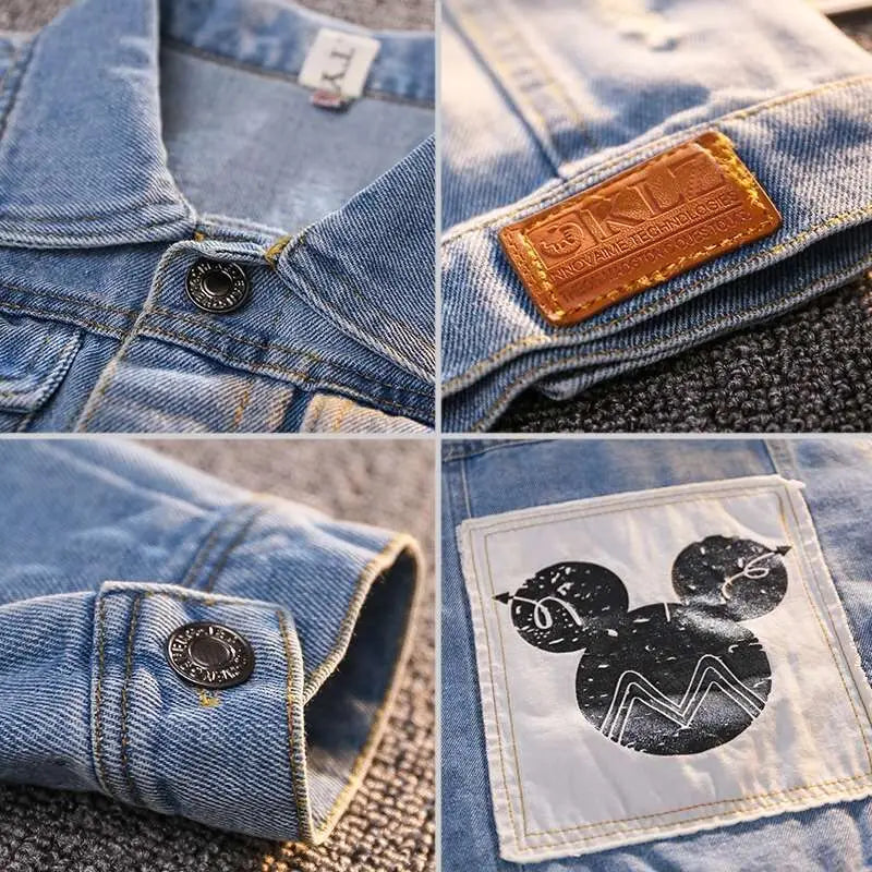 Denim Jacket For Boys Fashion Coats Children Clothing Autumn Baby Girls Clothes Outerwear Cartoon Jean Jackets Coat girls jackets and coats