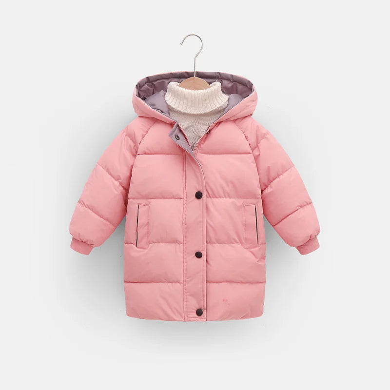 Kids Down Long Outerwear Winter Autumn Teen Cotton Clothes Boys Girls Cotton-Padded Parka Coats Big Children Thicken Warm Jacket  girls jackets and coats