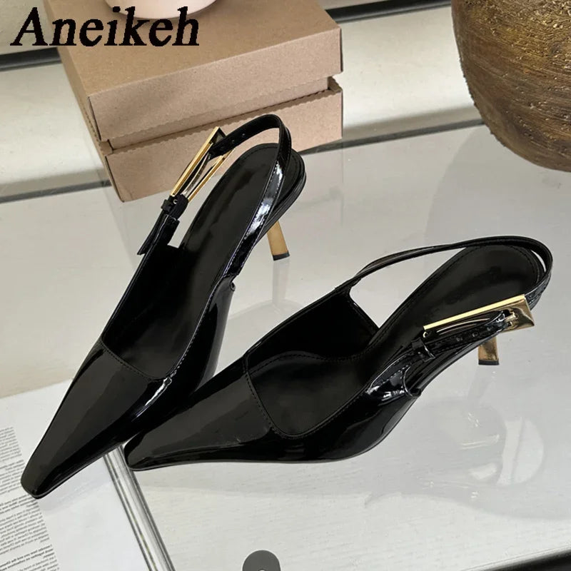 New Band Women Pumps Shoes Fashion Shallow Slip On Slingback Sandals Thin High Heel shoes