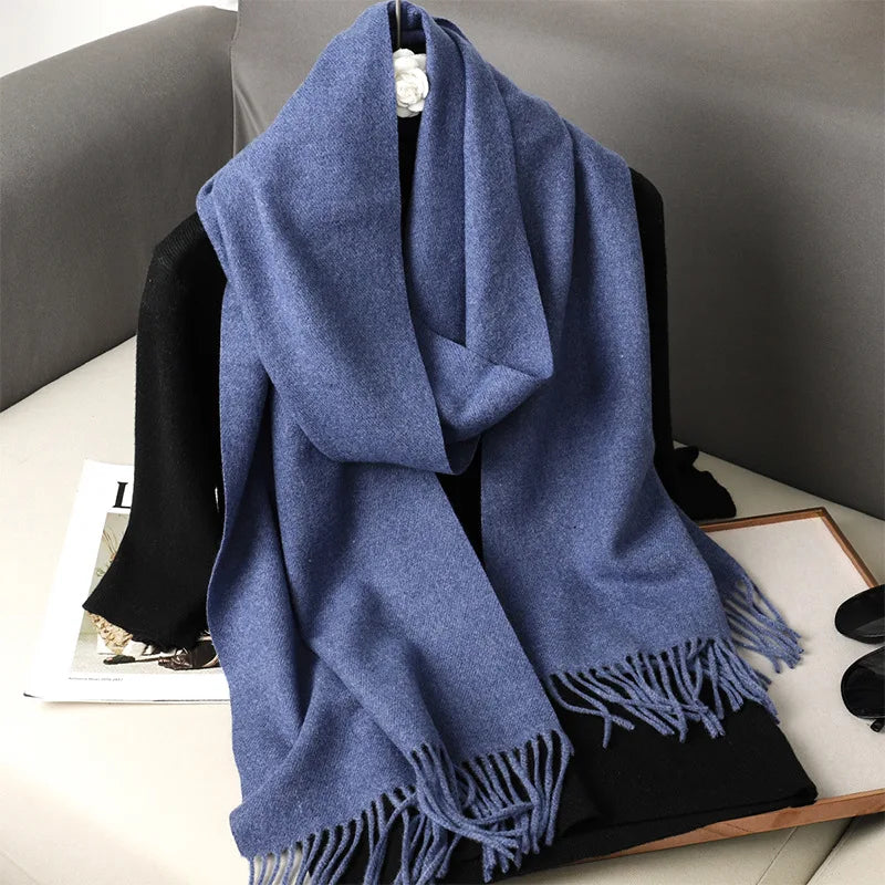 62Color Solid Women Winter Scarf Warm Thicken Cashmere Shawl Outdoor Fashion Luxury Tassels Pashmina Lady Wrap Windproof Scarves scarf and shawl