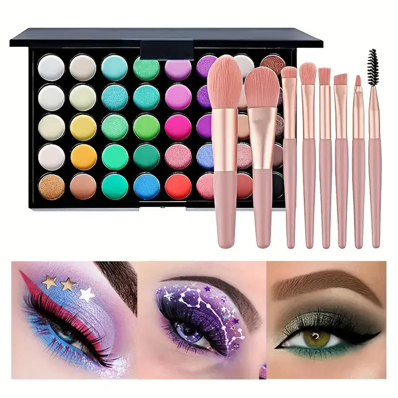 40 Colors Glitter Eyeshadow Palette Matte Waterproof Long Lasting Pressed Powder Cosmetics Kit Fashion Women Eye Makeup palette eyes