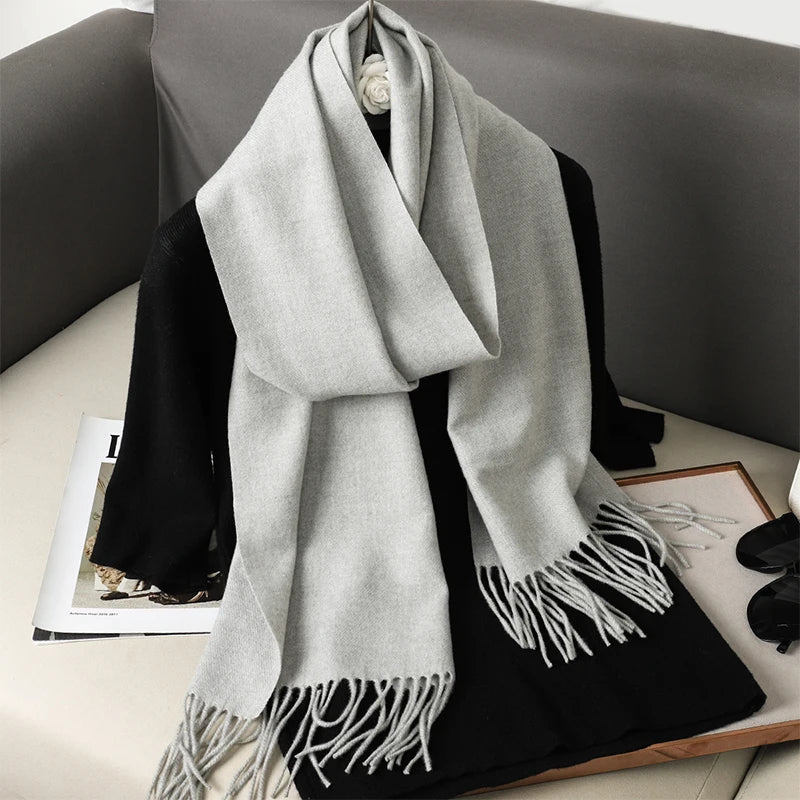 New 62 Color Winter Scarf For Women Long Warm Cashmere Scarves Hijab Solid Lady Shawl Wrap Female Pashmina Bandana Head Scarfs scarf and shawl