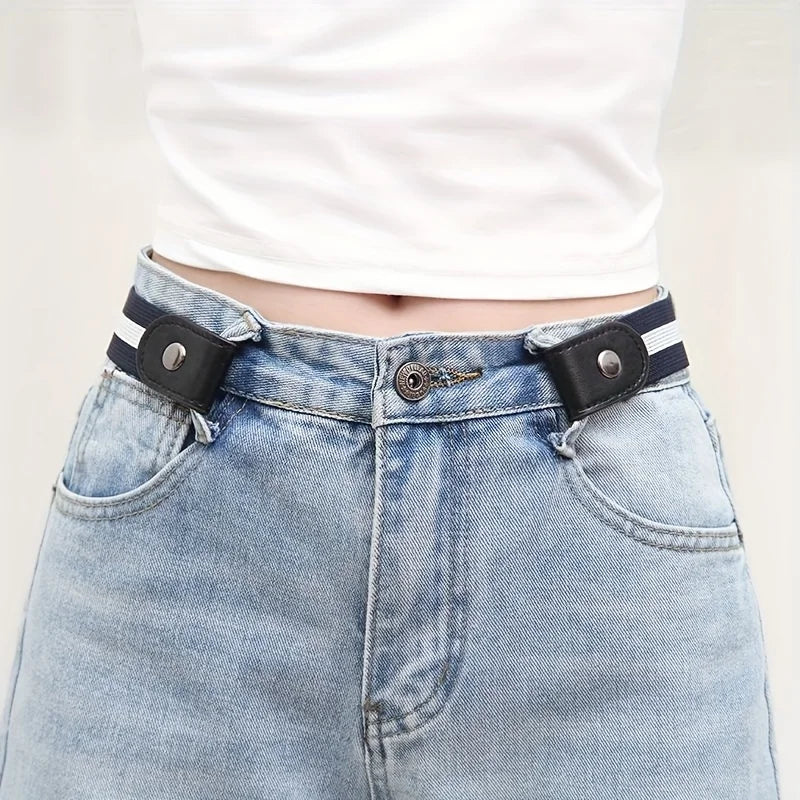 Simple And Fashionable Women'S Belt Elastic Lazy Men'S Belt Woven Invisible And Seamless Unisex Jeans Belt Length Adjustable belt