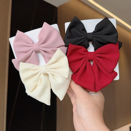 2PCS/Lot Solid Color Grosgrain Ribbon Hair Bows Boutique Hair Clip For Girls Hairgrips New Headwear Kids Hair Accessories Gift   hairclips