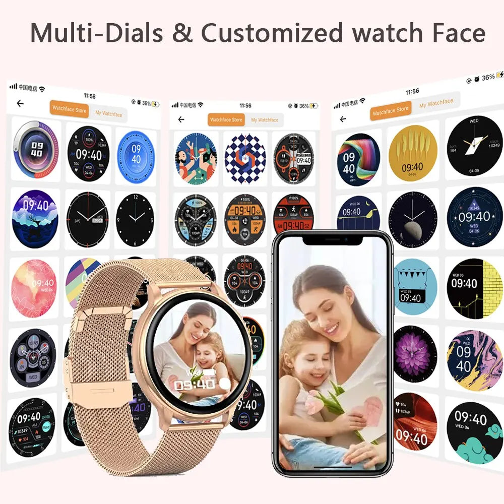 Bluetooth Call Smart Watch Women Custom Dial Watches Men Sport Fitness Tracker Heart Rate Smartwatch For Android IOS Y22 watch