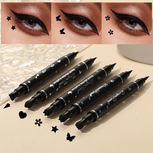 2 IN 1 Butterfly Seal Eyeliner Pen Star Moon Stamp Long-Lasting Waterproof Black Liquid Eye Liner Pencil Eyes Makeup Cosmetic eyes