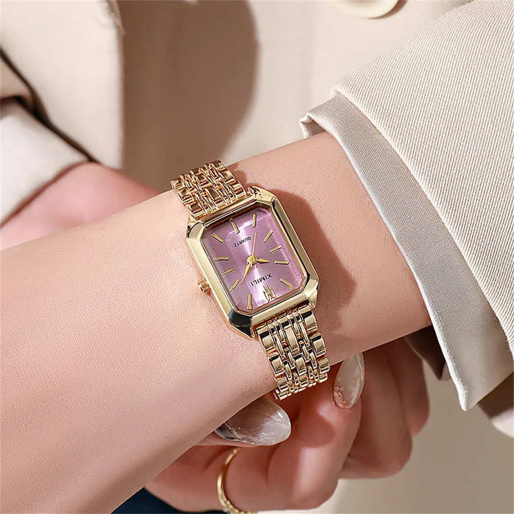 New Women Watch Light Luxury Brand Stainless Steel Ladies Business Watches Female Student Fashion Quartz Wristwatches watch