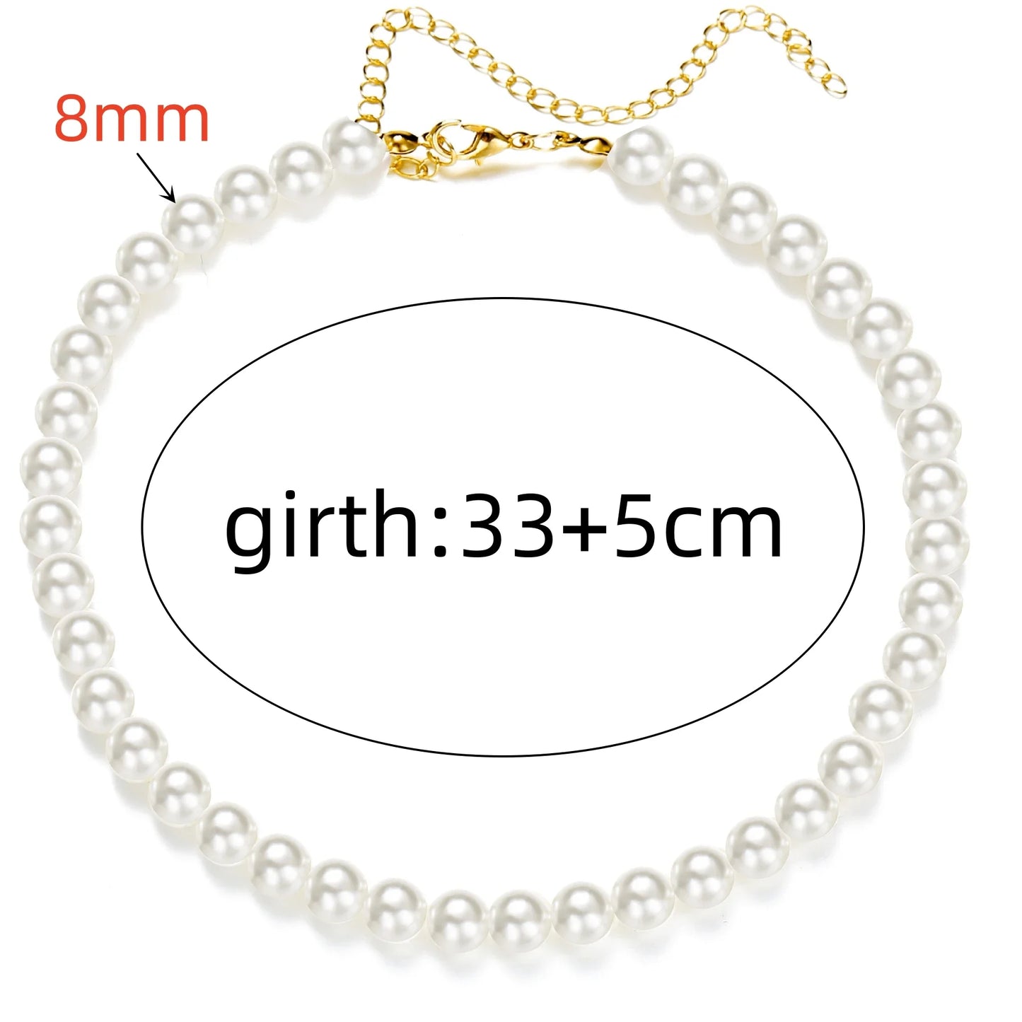 Trend 4-8mm White Pearl Chokers Necklace Clavicle Chain For Women Classic Elegant Wedding Neck Jewelry Love Pendant Gift  necklace