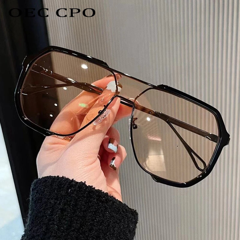 Oversized Sunglasses Women  New Unique One Piece Fashion Sunglasses For Men UV400 Punk Glasses Trending Female Eyewear UV400 Glasses