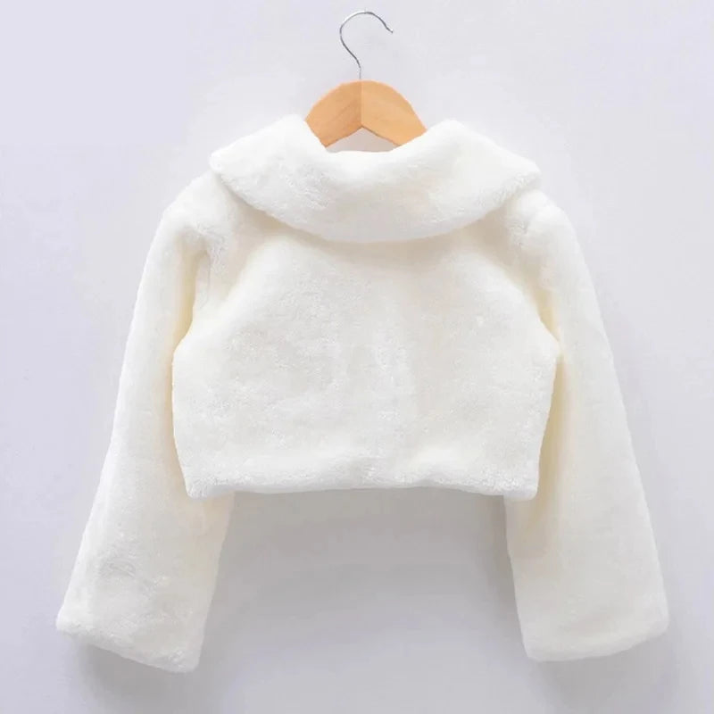 2-12 Years Autumn Girls Plush Jacket Keep Warm Little Princess Cloak Long Sleeve Shawl Christmas Birthday Party New Kids Clothes  girls jackets and coats