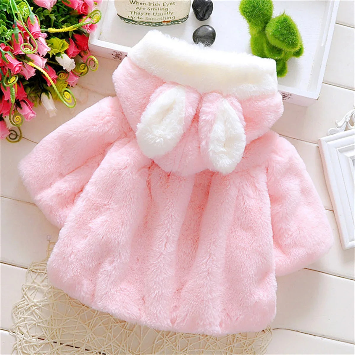 Children's clothing children's new cape girls autumn and winter wool sweater shawl baby ear fleece jacket cape infants girls