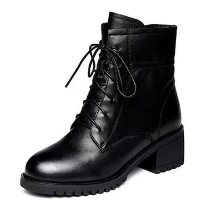 Winter Women's Boots Plus Velvet Warm Short Soft Feet Casual Thick-soled Mother Boots All-match Women's Shoes ankle boots