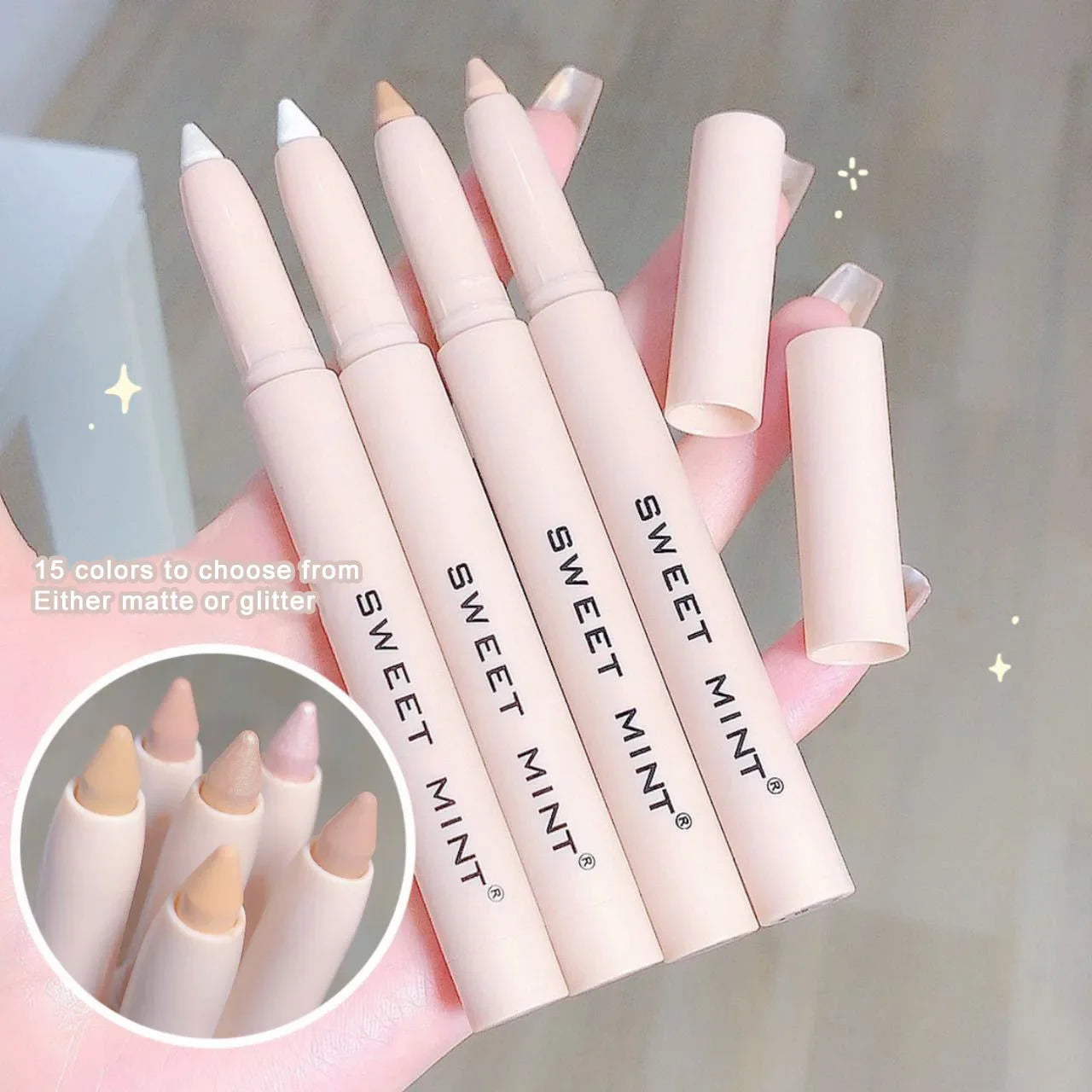 Eye Shadow Lying Silkworm Highlighter Pen Korean Eyes Makeup Matte White Pearl High-gloss Brightening Glitter Eyeshadow Stick eyes