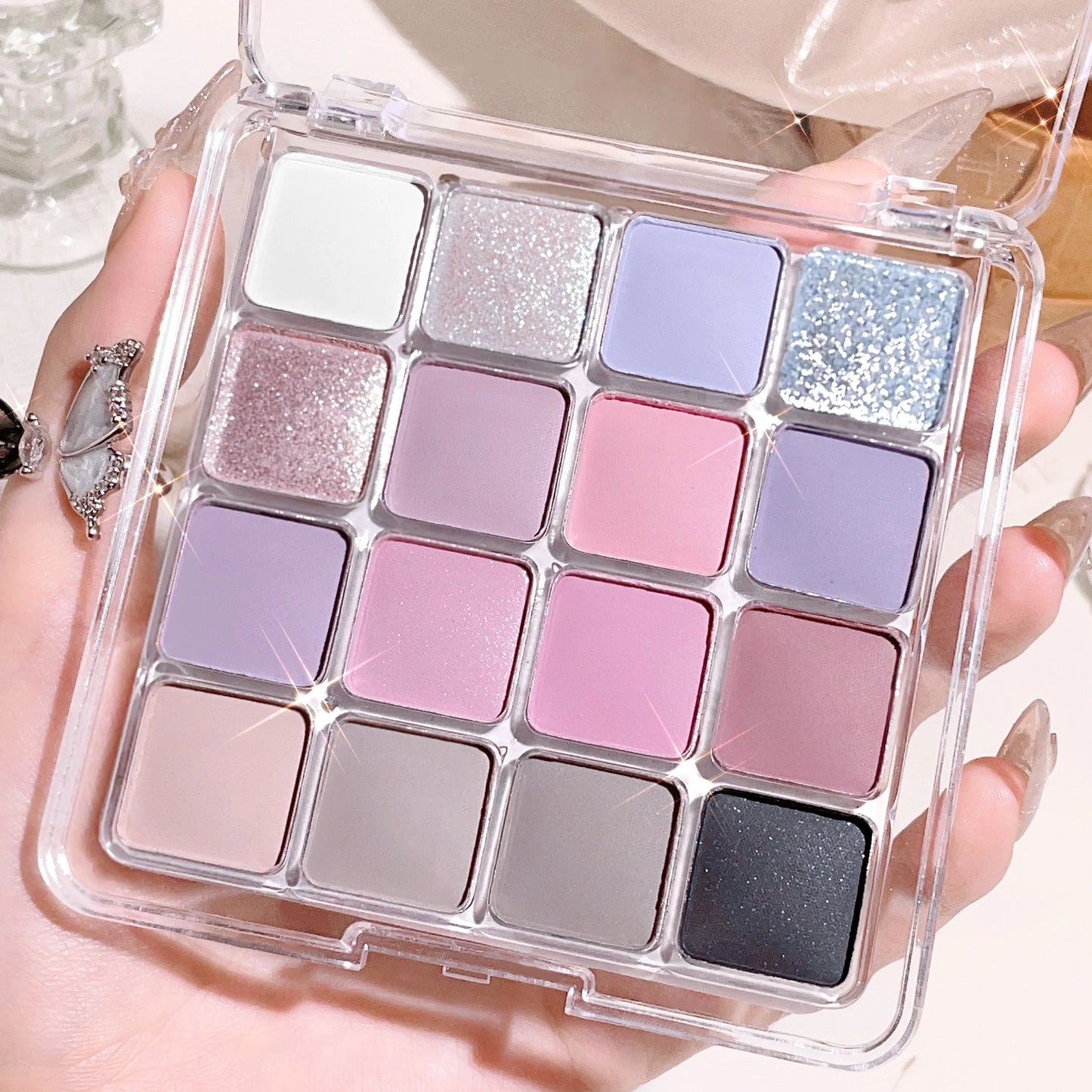 Sixteen-color sunset magic eye shadow plate pearl matte earth color Korean makeup eye shadow eyes