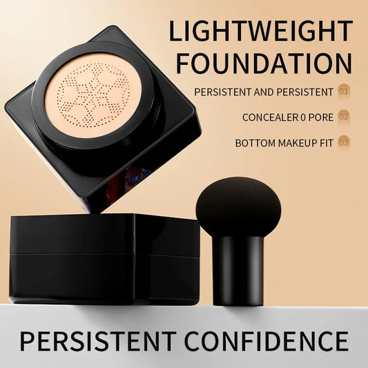 2pcs Magic Foundation Mushroom Head Air Cushion CC Cream Waterproof Brighten Foundation Cream Women Base Makeup face