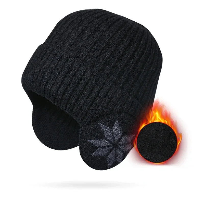 Men Women Winter Warm Plush Knitted Benines Snow Fashion Skullies Hat Unisex New Outdoor Coldproof Ear Protection Wool Caps