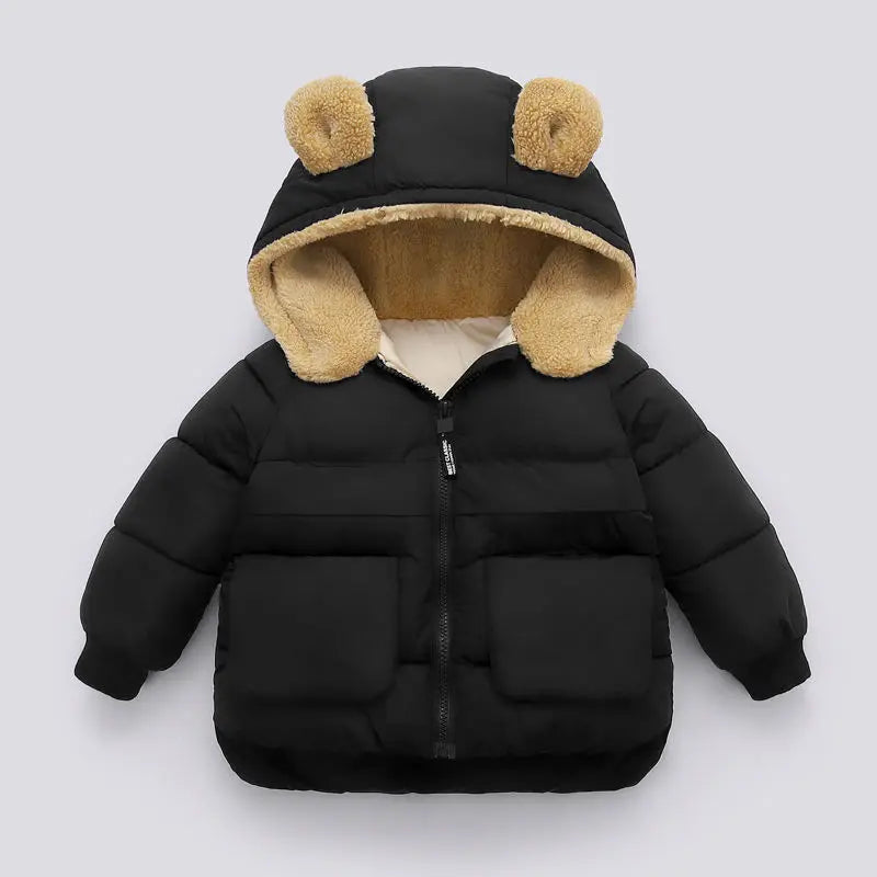 Warm Outerwear Girl Boy Hooded Lamb Fleece Down Jackets Casual Jacket Children Clothes New Baby Thicken Coats  girls jackets and coats