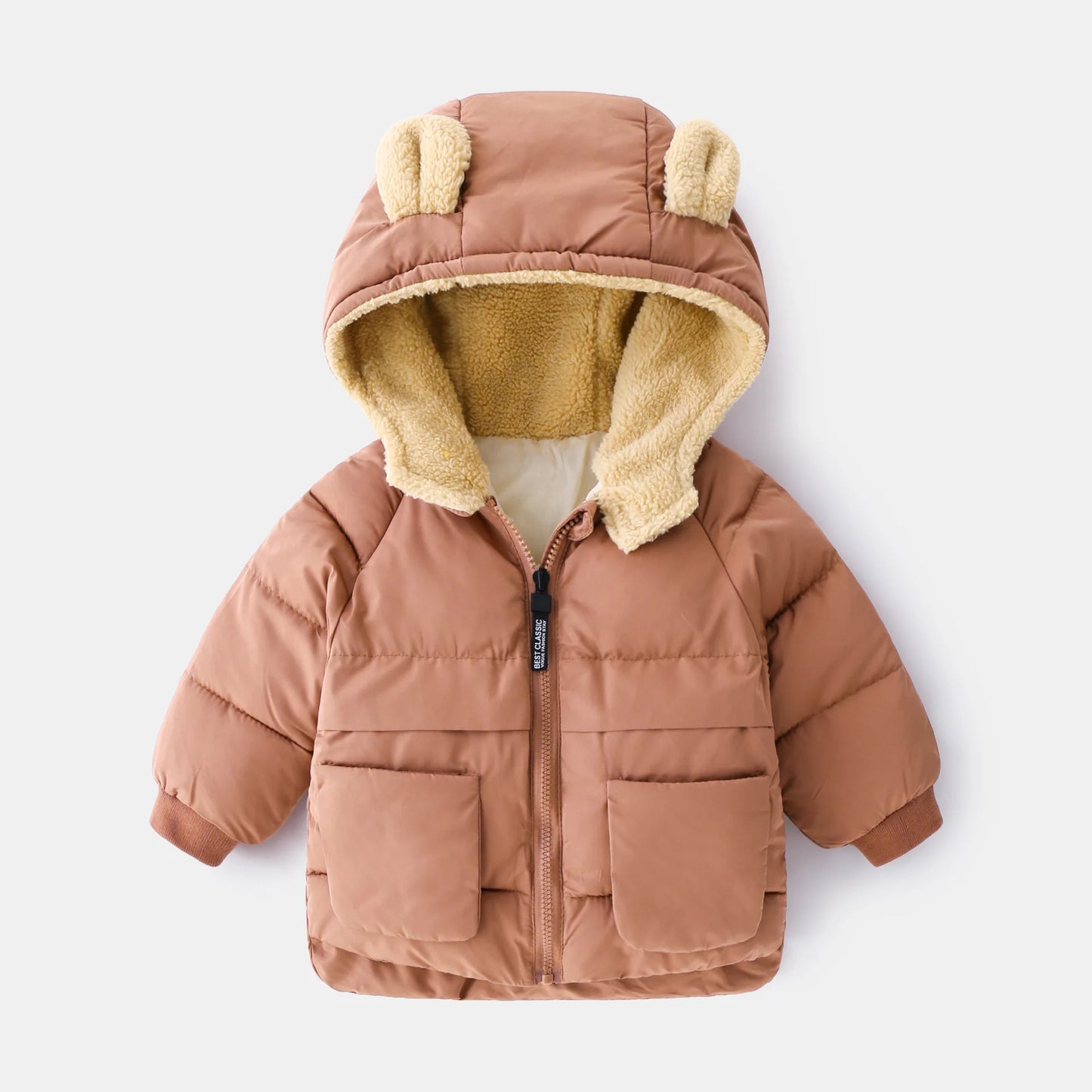 Korean Autumn Winter Children Boy Parkas Cartoon Bear Ears Little Girl Jacket Coat 1-6 Years Kids Boy Outerwear Outfit girls jackets and coats