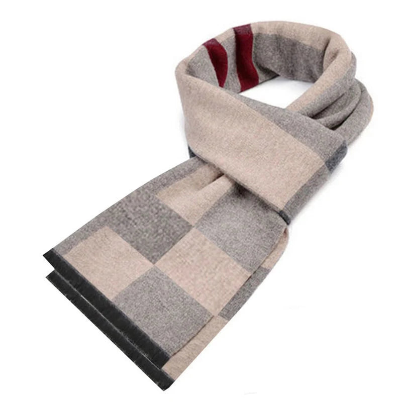 Cashmere Scarf For Men Winter Warm Shawl Big Neckerchief Casual Outdoor Warm Cashmere Scarf Soft Plaid Stripe Pashmina Men Gifts scarf and shawl