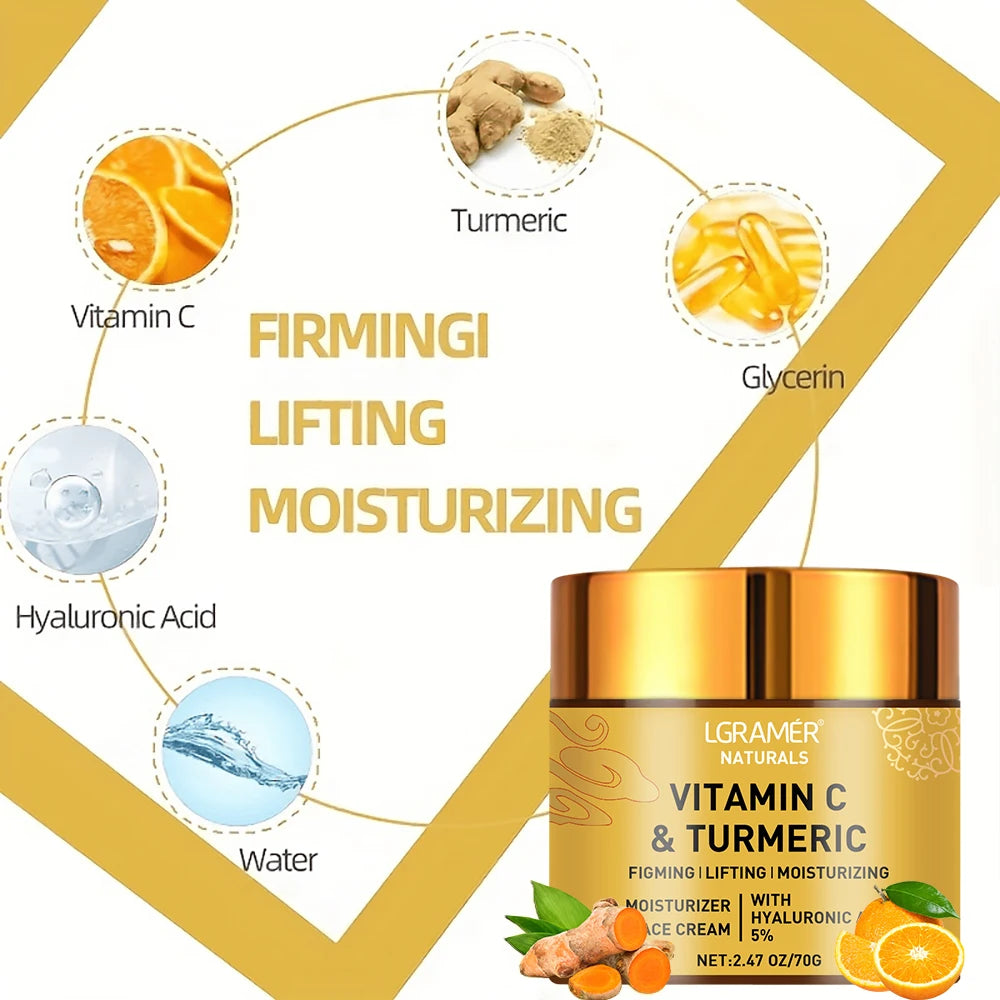 Turmeric Vitamin C Face cream Retinol Moisturizing Firming Hyaluronic Lightening Repairing Smooth Skincare Whitening Creams face care