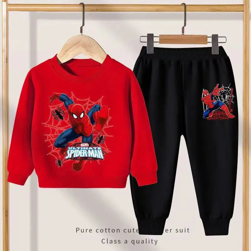 Disney Spring Autumn New Products Boys Girls Clothes Set Spider-Man Hoodies Coat + Pants 2PCS Set Casual Kids Sportswear boys dress