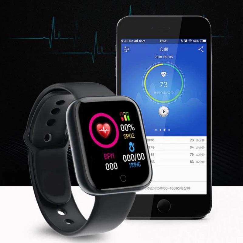 Multifunctional Smart Watch Men Women Bluetooth Connected Phone Music Fitness Sports Bracelet Sleep Monitor Y68 Smartwatch D20 watch