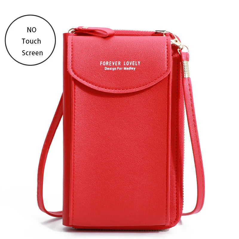 Women's Handbag Touch Screen Cell Phone Purse Shoulder Bag Female Cheap Small Wallet Soft Leather Crossbody bags