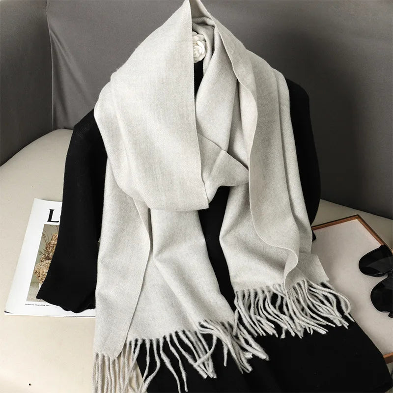 62Color Solid Women Winter Scarf Warm Thicken Cashmere Shawl Outdoor Fashion Luxury Tassels Pashmina Lady Wrap Windproof Scarves scarf and shawl