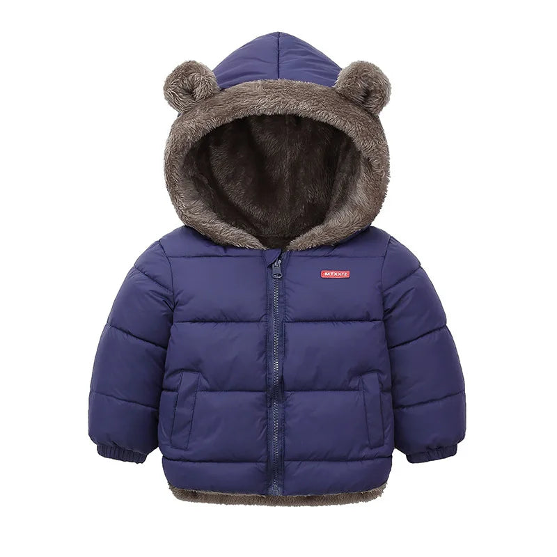 Warm Outerwear Girl Boy Hooded Lamb Fleece Down Jackets Casual Jacket Children Clothes New Baby Thicken Coats  girls jackets and coats