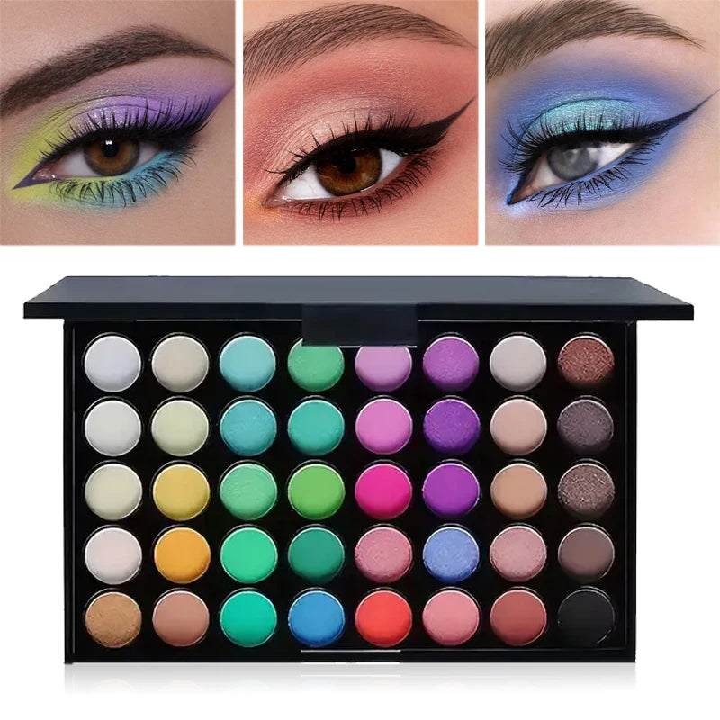 40 Colors Glitter Eyeshadow Palette Matte Waterproof Long Lasting Pressed Powder Cosmetics Kit Fashion Women Eye Makeup palette eyes